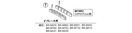 M70R2（シビアコンディション用）ブレーキシュー & 抜止めピン（左右ペア）