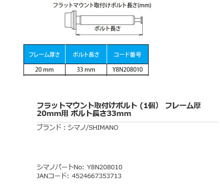 BR-RS505 キャリパー固定ボルトC(20mm)